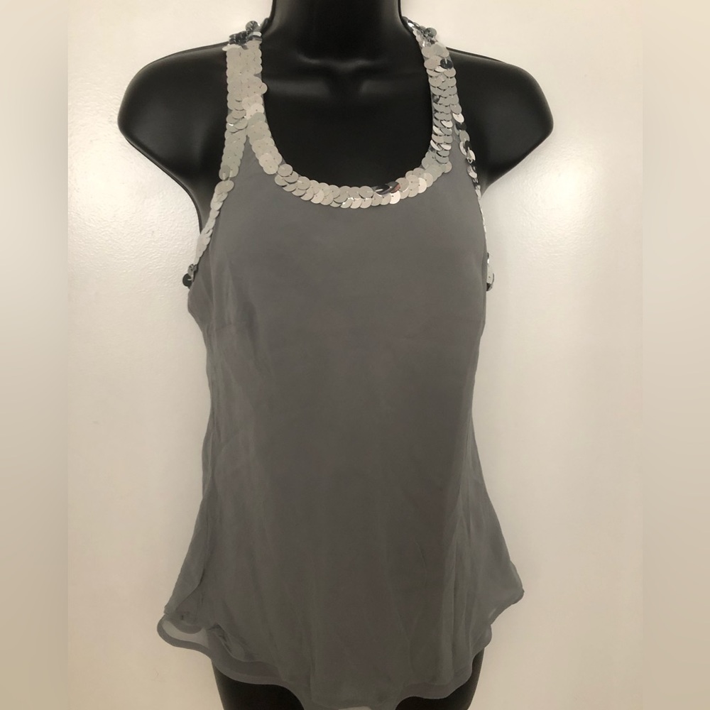 The limited size small gray sequence dress top